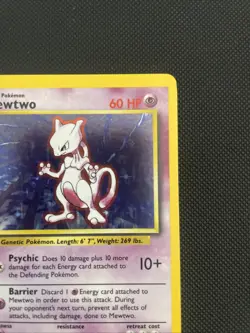 Mewtwo 10/102 Base Set Holo Rare Pokemon Card Nintendo Pokemon TCG WOTC NM - Image 3