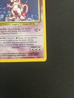 Mewtwo 10/102 Base Set Holo Rare Pokemon Card Nintendo Pokemon TCG WOTC NM - Image 4