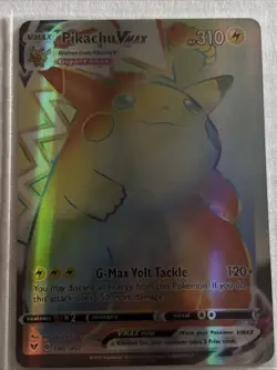 Pokemon TCG Pikachu VMAX Rainbow Secret Rare Card Vivid Voltage 188/185 NM - Image 1
