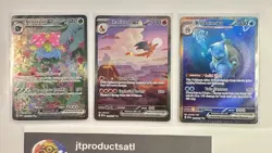 Charizard ex 199/165 + Venusaur Ex 198/165 + Blastoise Ex 200/165 : 3 Card Lot - Image 1