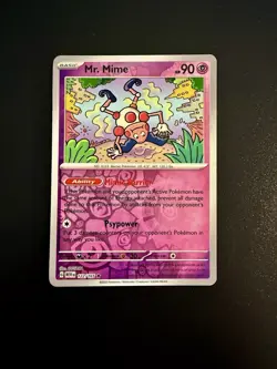 Pokemon Scarlet and Violet 151 Reverse Holo Card #122/165 Mr. Mime - Image 1