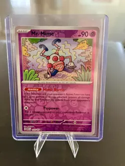 Pokemon Scarlet and Violet 151 Reverse Holo Card #122/165 Mr. Mime - Image 3