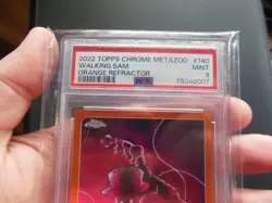 MetaZoo Topps Chrome Walking Sam 20/25 ORANGE Refractor Card PSA 9 - Image 2