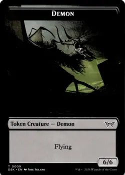 MTG Demon // Manifest Double-Sided Token Normal NM Duskmourn Magic - Image 1
