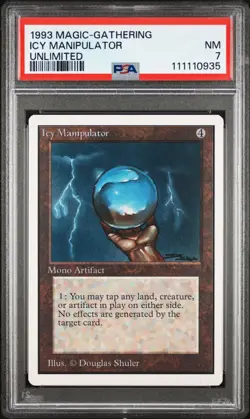 1993 Magic the Gathering Unlimited, Icy Manipulator, NM PSA 7 - Image 1