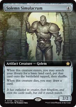 Solemn Simulacrum (Extended Art) FOIL NM #729 Buy-A-Box Promo MTG - Image 1