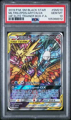 PSA 10 Pokemon Moltres Zapdos Articuno GX SM210 Hidden Fates Black Star Promo - Image 1
