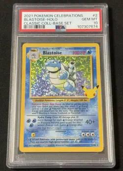 Blastoise 2/102 PSA 10 Pokemon Celebrations Classic Collection Holo Fast Ship - Image 1