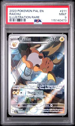 2023 POKEMON PAL EN-PALDEA EVOLVED ILLUSTRATION RARE #211 RAICHU PSA 9 - Image 1