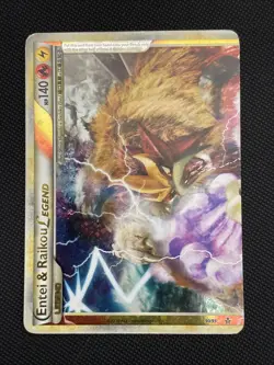 2010 Pokemon HeartGold & SoulSilver Unleashed Entei Raikou LEGEND #90/95 MP - Image 1
