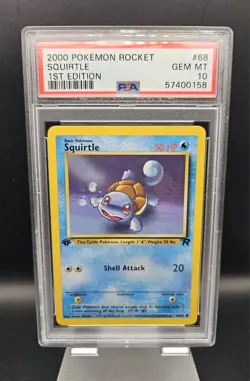 2000 Pokemon Team Rocket Squirtle #68 1st Edition - GEM MINT PSA 10 - Image 1