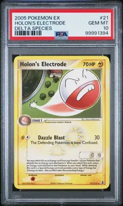 2005 Pokemon Ex Delta Species 21 Holon's Electrode GEM MINT PSA 10 - LOW POP 17 - Image 1