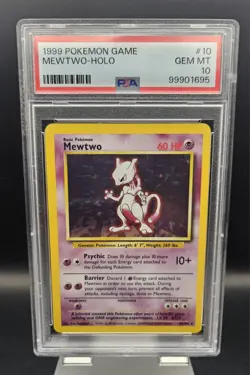 1999 Pokemon Base Set Unlimited Mewtwo Holo GEM MINT PSA 10 - Image 1