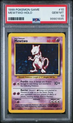 1999 Pokemon Base Set Unlimited Mewtwo Holo GEM MINT PSA 10 - Image 3