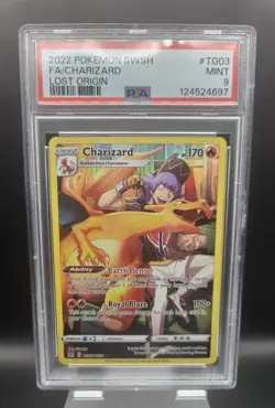 2022 Pokemon Sword & Shield Lost Origin Charizard Full Art #TG03 - MINT PSA 9 - Image 1