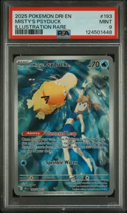 2025 POKEMON DRI EN-DESTINED RIVALS ILLUSTRATION RARE #193 MISTY'S PSYDUCK PSA 9 - Image 1
