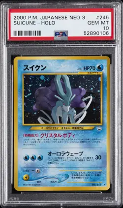 2000 POKEMON JPN NEO 3 #245 SUICUNE-HOLO PSA 10 - Image 1