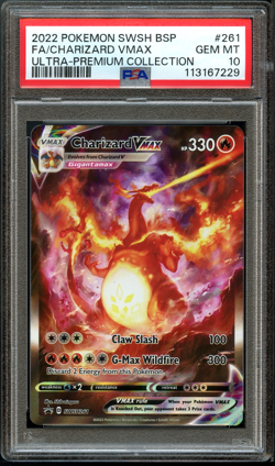 2022 POKEMON SWSH BLACK STAR PROMO #261 FULL ART/CHARIZARD VMAX PSA 10 - Image 1