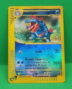 2002 WOTC POKEMON EXPEDITION BASE SET FERALIGATR 46/165 REVERSE HOLO RARE NM-M - Image 2