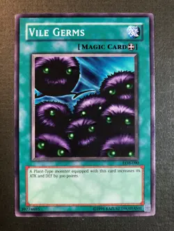 Yugioh - Vile Germs LOB-090 Unlimited Common Legend of Blue Eyes 1996 NM - Image 1