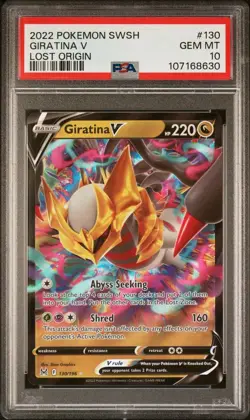 2022 Pokemon Lost Origin # 130 Giratina V PSA 10 Card GEM MINT! Trusted Seller! - Image 1