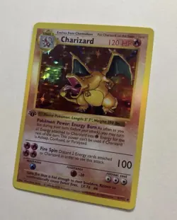 1st Edition Shadowless Charizard 4/102 Base Set Holo Pokemon Card - Image 1