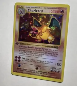 1st Edition Shadowless Charizard 4/102 Base Set Holo Pokemon Card - Image 3