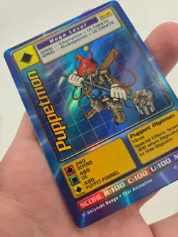 Puppetmon Card Bo-96 Mega Level Digimon Holo Foil Bandai 1999 NM - Image 2