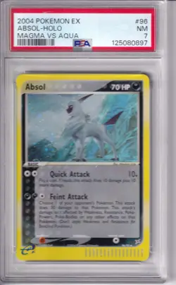 Pokemon TCG 2004 Absol Holo Card Magma Vs Aqua PSA 7 - Image 1