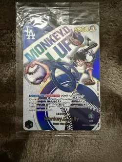 One Piece x Dodgers Collaborative Promo Card Monkey D. Luffy (Sealed) - Image 2