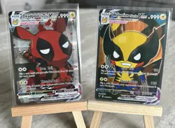 Pikachu Deadpool & Pikachu Wolverine Custom NON-TCG Holo Cards - NM - Image 1