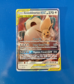 Pokemon Eevee & Snorlax GX 120/181 Sun and Moon Team Up Tag Team Card NM - Image 1