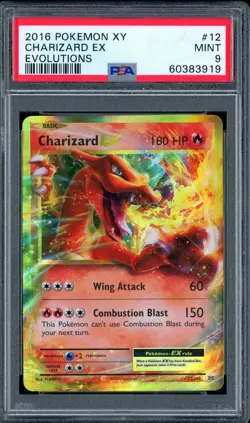 PSA 9 MINT Charizard EX 12/108 XY Evolutions 2016 Pokemon Card Game - Image 1