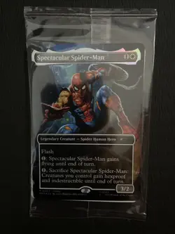 Magic The Gathering Spectacular Spider-Man Battle Damage Card Marvel Legends - Image 1