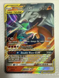 Pokemon TCG Reshiram & Charizard GX Holo Card 20/214 Unbroken Bonds - Image 1