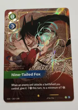 2025 League of Legends Riftbound English TCG Card Ahri OGN·303*/298 Signature NM - Image 1