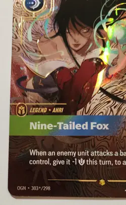 2025 League of Legends Riftbound English TCG Card Ahri OGN·303*/298 Signature NM - Image 5