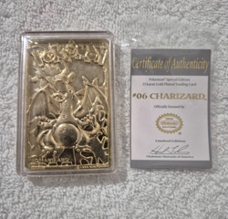 Pokemon Special Edition 23 karat Gold Plated Trading Card / #06 Charizard - Image 1