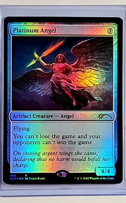 2022 MTG Magic the Gathering SLD Secret Lair Foil #496 Platinum Angel Rare WOTC - Image 1