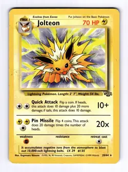 1999 Pokemon Jungle Jolteon #20 R MP - Image 1