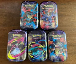 (x5) Mega Evolution Mini Tins Lot Of 5 New Sealed Pokemon TCG - Image 1