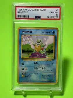 PSA 10 Squirtle Basic Base Set Japanese Pokemon Gem Mint Card - Image 1
