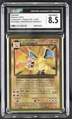 2021 Pokemon Celebrations Classic Collection Charizard 4/102 Gold Metal CGC 8.5 - Image 1
