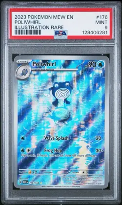 Poliwhirl Illustration Rare 2023 Pokemon Mew en 176 PSA 9 Mint TCG 151 - Image 1