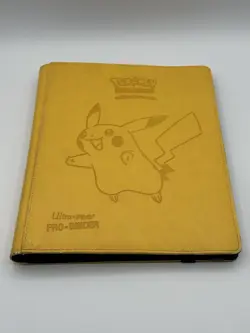 2019 Ultra Pro Yellow Pikachu PRO-Binder, Leather, 9 Pocket Pokemon TCG - Image 1
