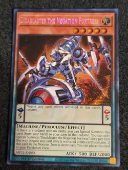 Yugioh! TCG -Disablaster the Negation Fortress -Prismatic Secret Rare MP25-EN084 - Image 1