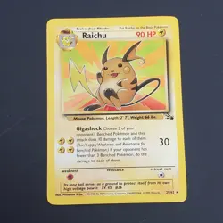 Raichu Fossil Set Pokemon Card 1999 WOTC 29/62 Non-Holo LP/NM - Image 1