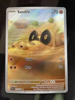 Sandile 216/198 SV01: Scarlet & Violet Base Set Holo Pokemon Card Full Art - Image 1