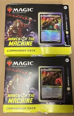2x Growing Threat Magic Gathering Commander Deck March Machine Plz READ Des. - Image 1