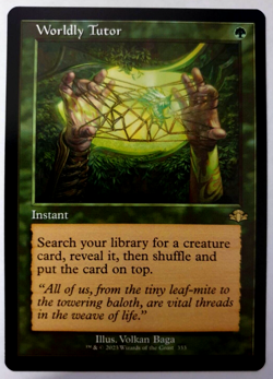 MTG Dominaria Remastered - Worldly Tutor - Retro Rare - #353 - NM - Image 1